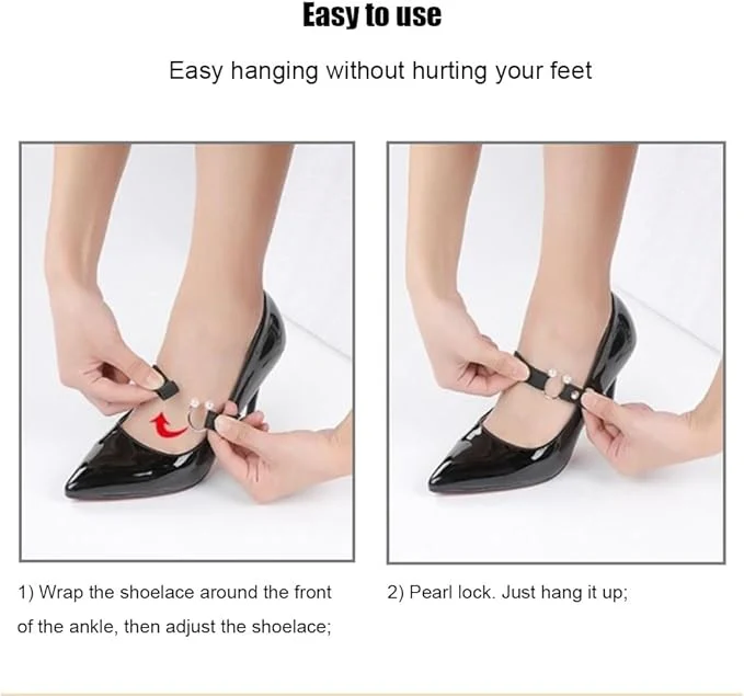 High Heel Shoe Straps with Pearl & Rhinestone Accents - Image 3