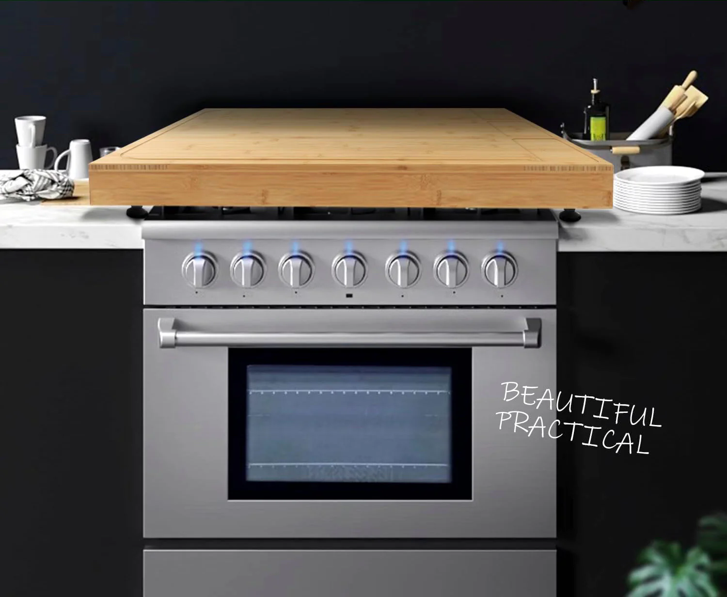 Pure Wooden Chopping Board And Stovetop Cover - Image 4