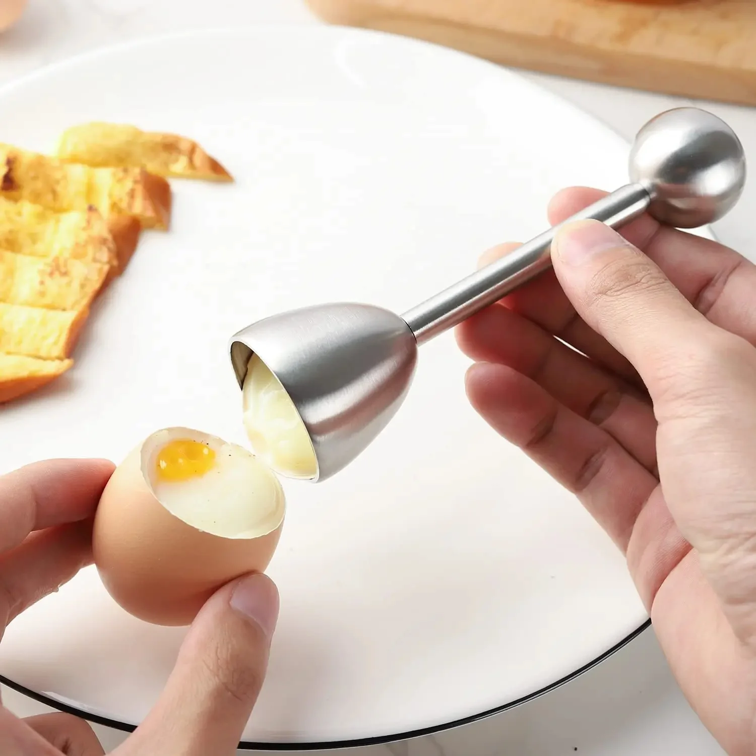 Kitchen Stainless Steel Egg Topper - Image 3