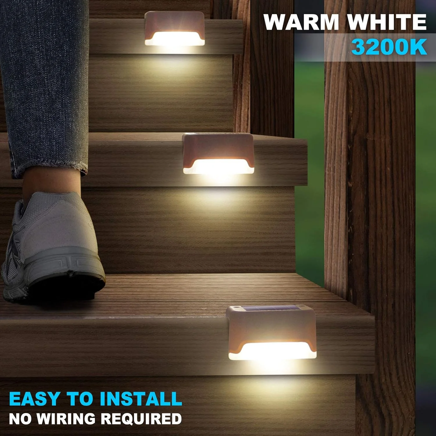 LED Waterproof Solar Fence Lights Outdoor(Pack of 2) - Image 3