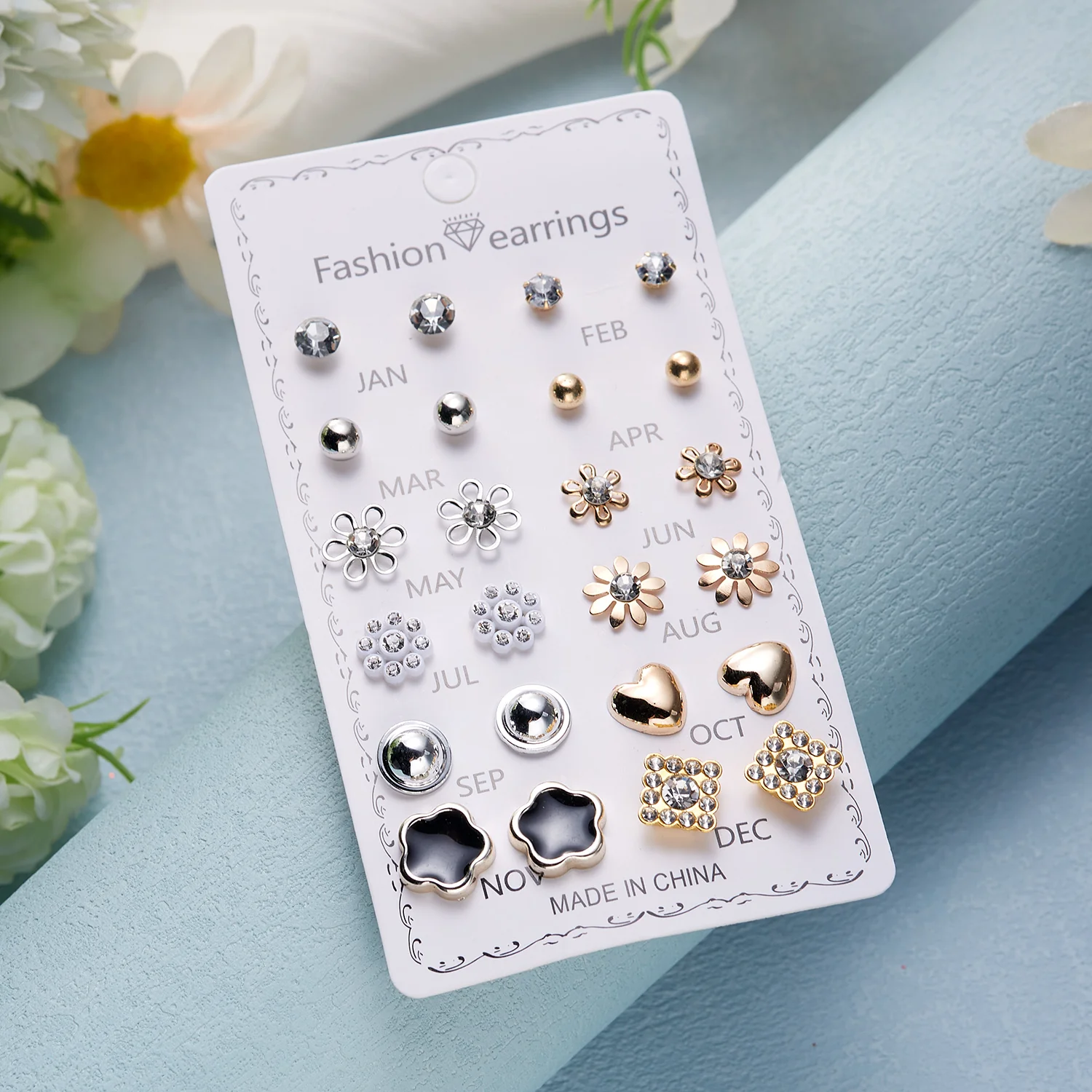 Little Love Stud Earrings – 12 Pairs - Image 4