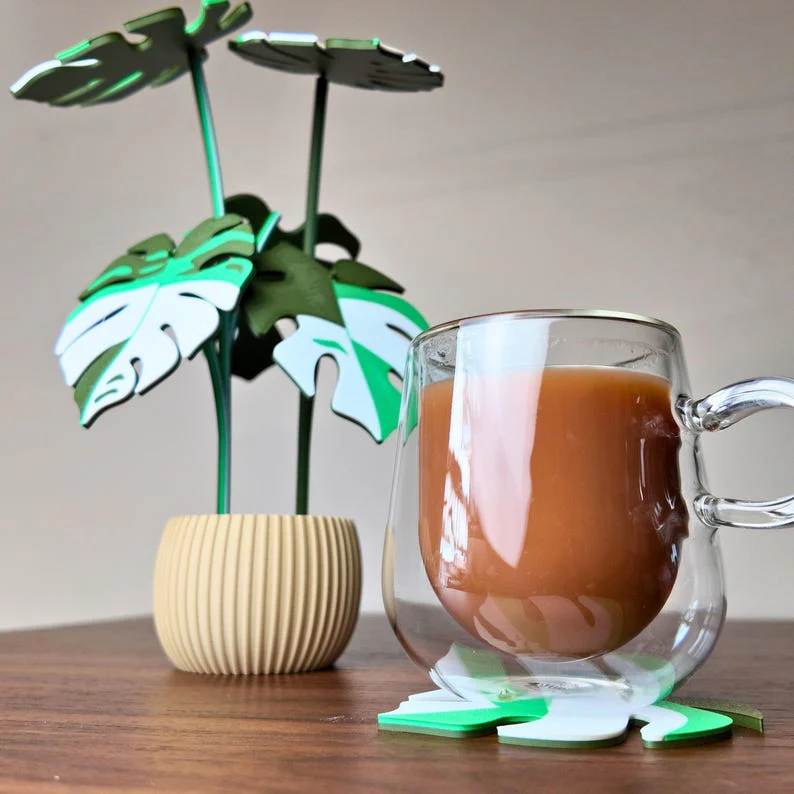 Monstera Coaster Magnetic Plants