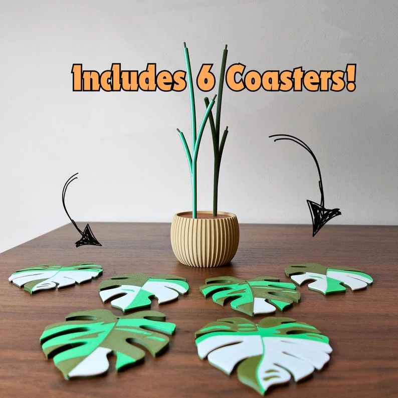 Monstera Coaster Magnetic Plants - Image 3