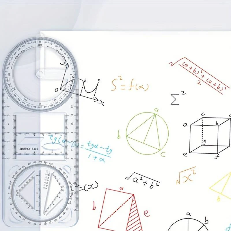 Multifunctional Geometric Plastic Ruler - Image 2