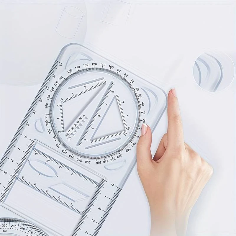 Multifunctional Geometric Plastic Ruler - Image 3
