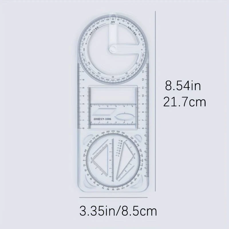 Multifunctional Geometric Plastic Ruler - Image 6