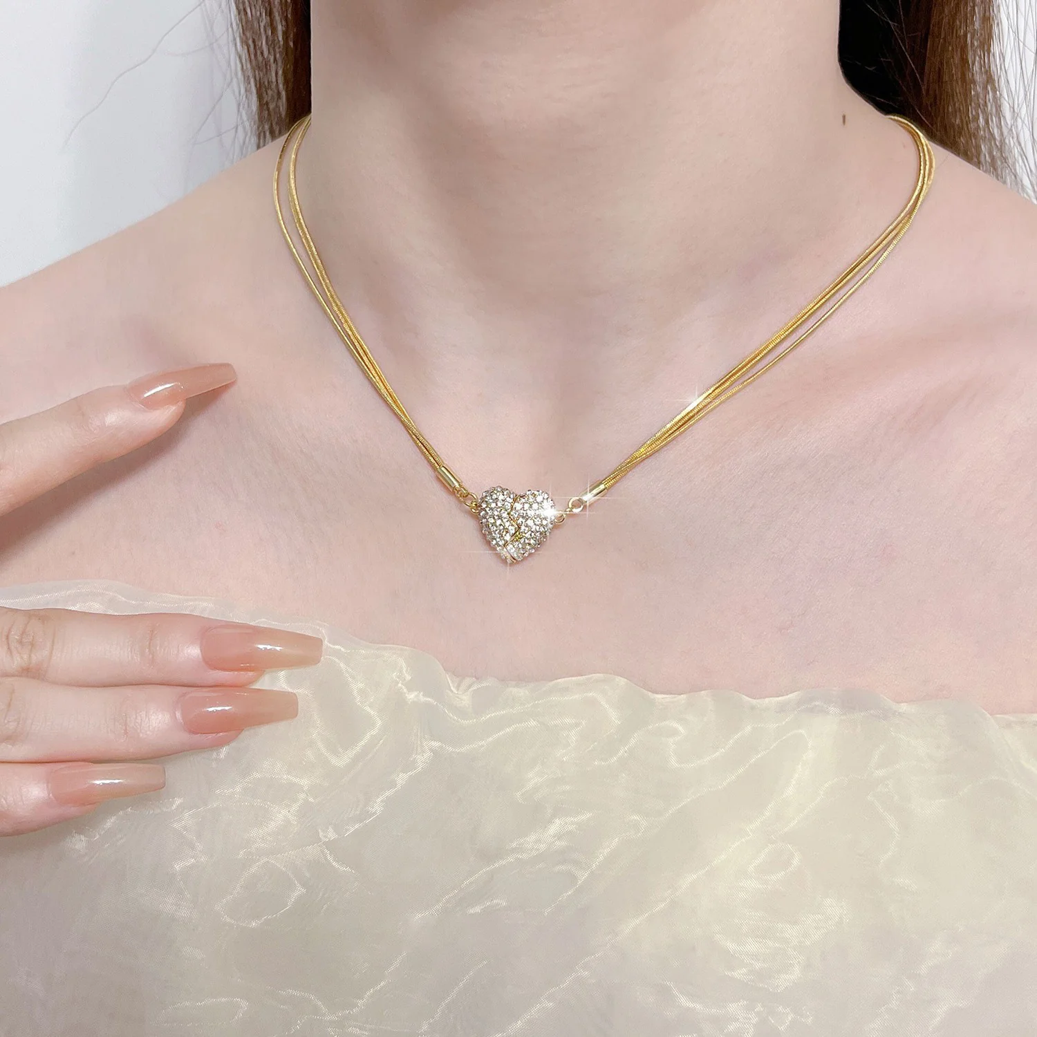 New Unique Magnetic Love Necklace Diamond - Image 2