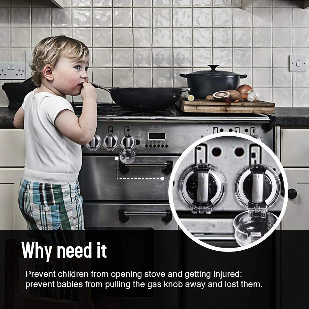 4Pcs Gas Stove Safety Lock Covers - Image 4