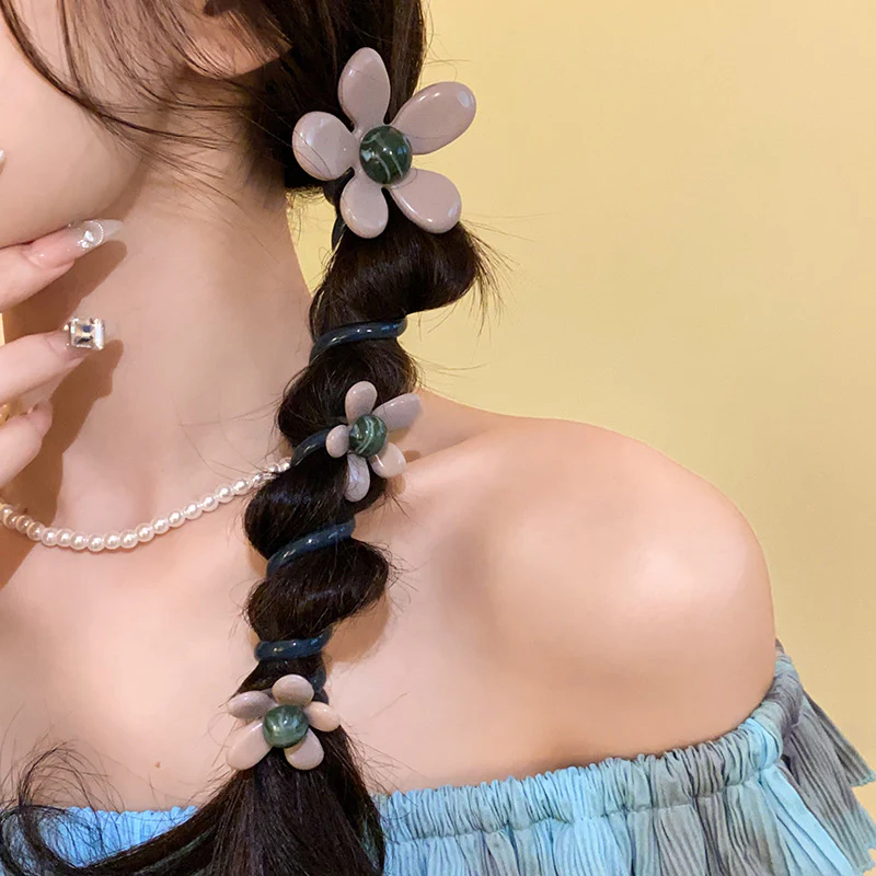 Pearl Flower Hair Scrunchies