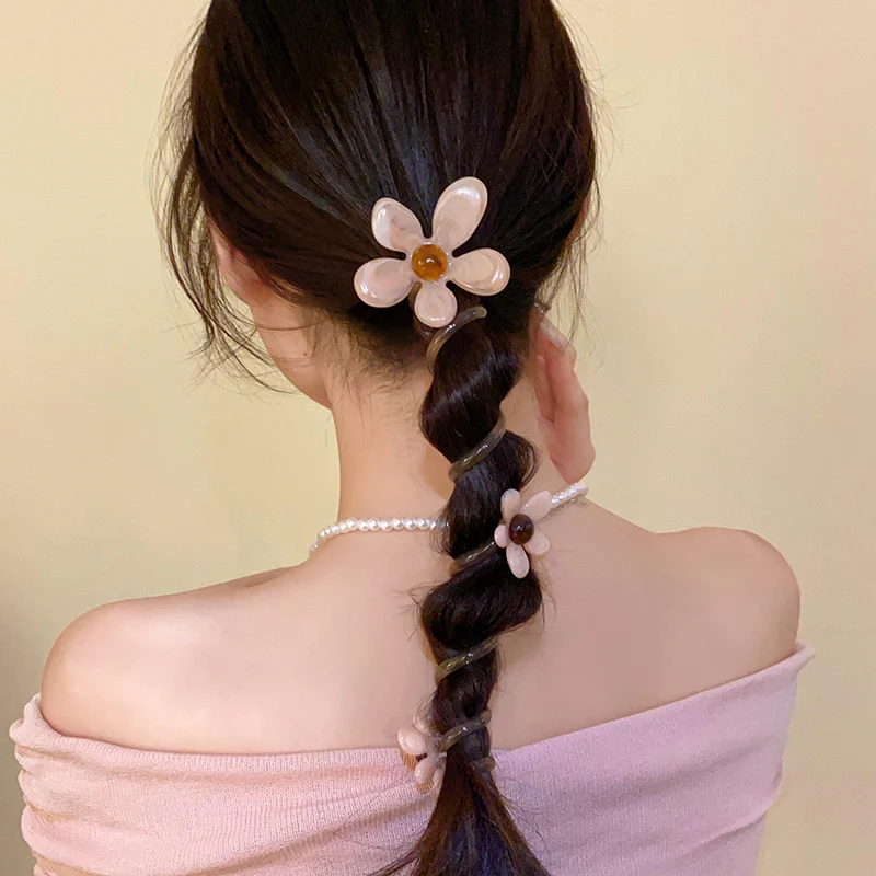 Pearl Flower Hair Scrunchies - Image 2