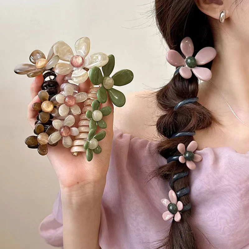 Pearl Flower Hair Scrunchies - Image 4