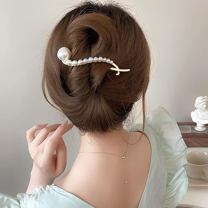 Pearl Twist Clasp Hair Clip - Image 5