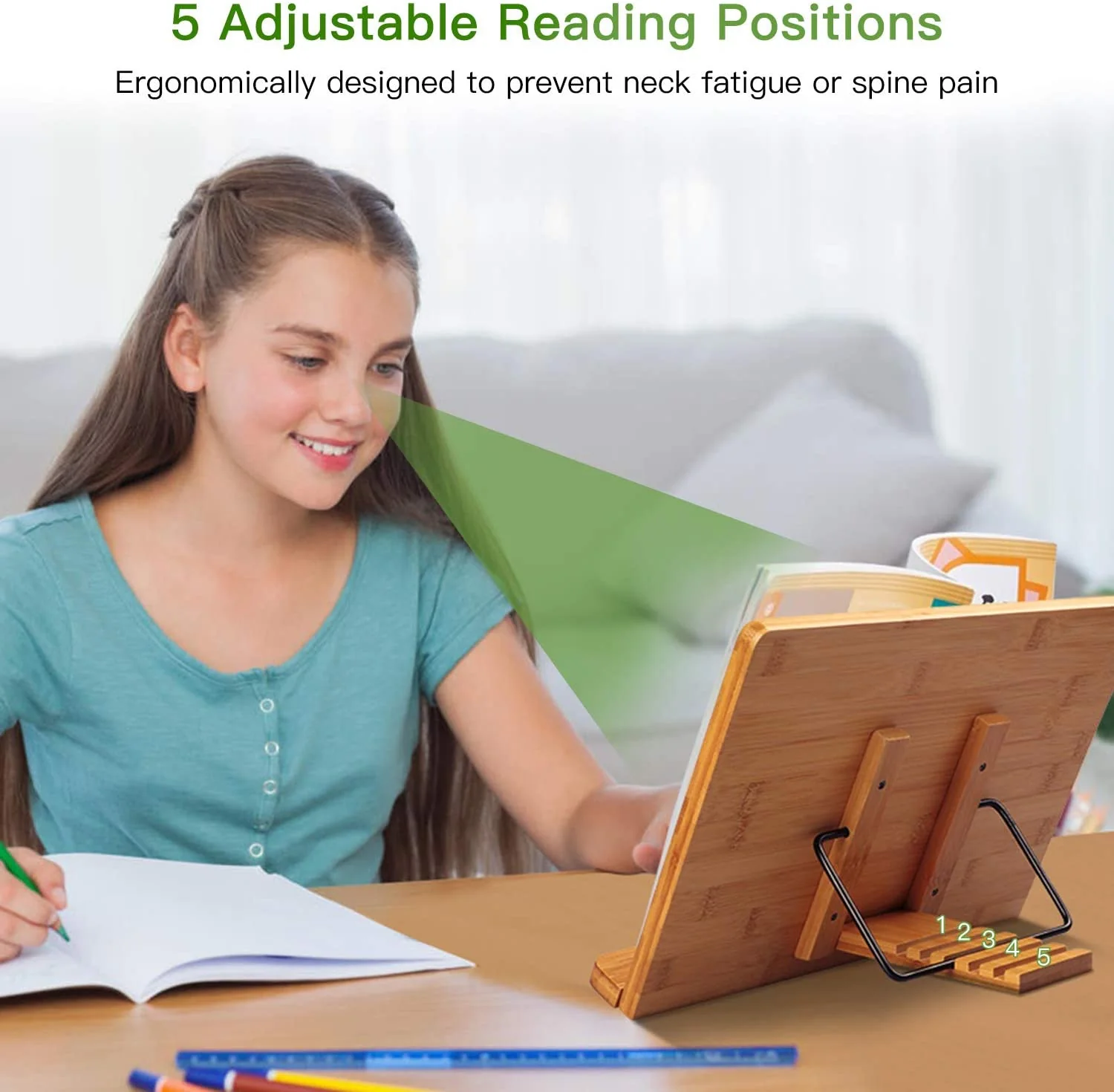 Portable Wooden Reading Book Holder - Image 2