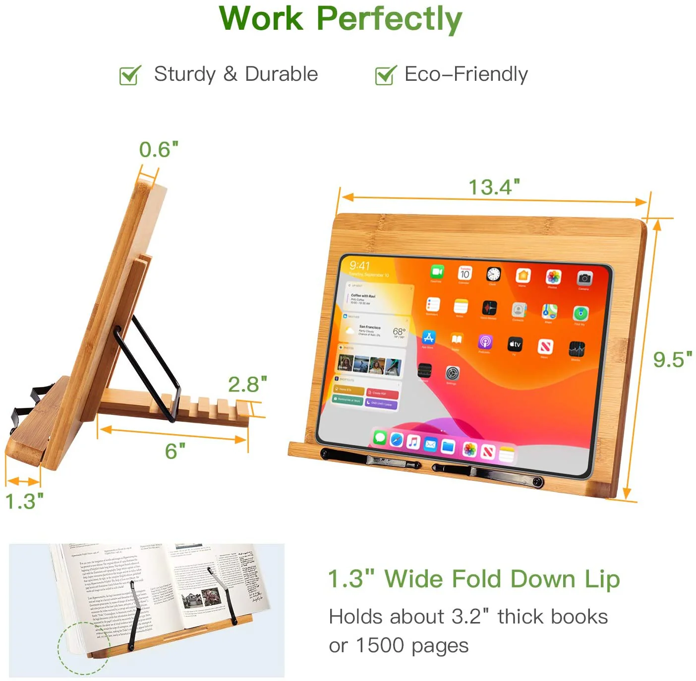 Portable Wooden Reading Book Holder - Image 5