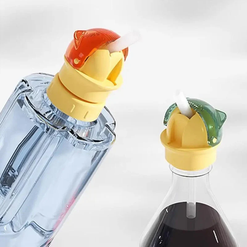 Reusable children beverage water bottle straw lid - Image 3