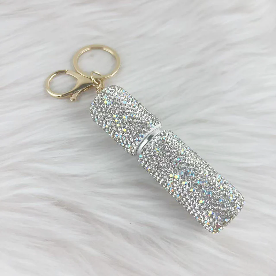 Rhinestone Perfume Bottle Keychains - Image 2
