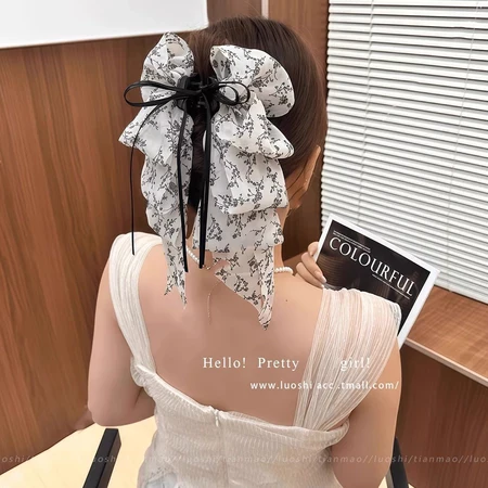Ribbon Mesh Bow Hair Clamp Grab Clip - Image 5