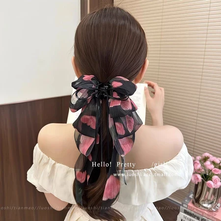 Ribbon Mesh Bow Hair Clamp Grab Clip - Image 6