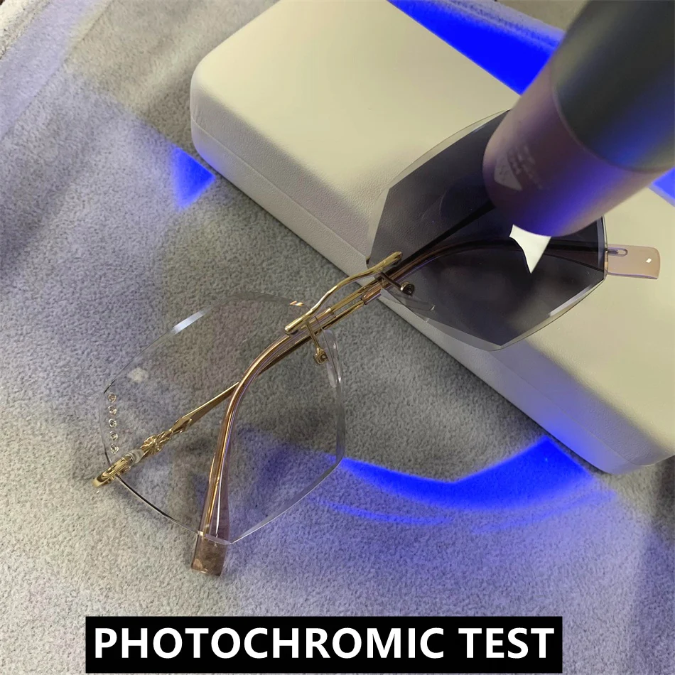 Rimless Anti Blue Light Photochromic Lenses Transition Glasses - Image 2