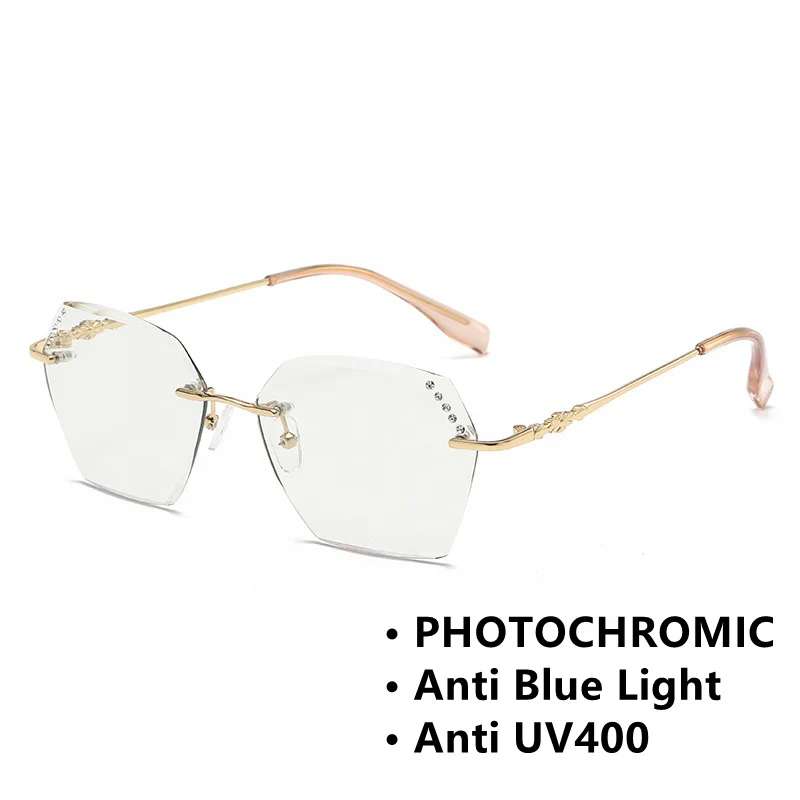 Rimless Anti Blue Light Photochromic Lenses Transition Glasses - Image 3