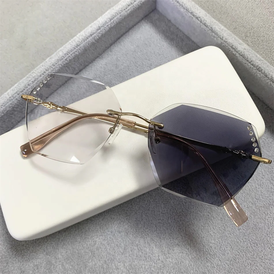 Rimless Anti Blue Light Photochromic Lenses Transition Glasses - Image 4