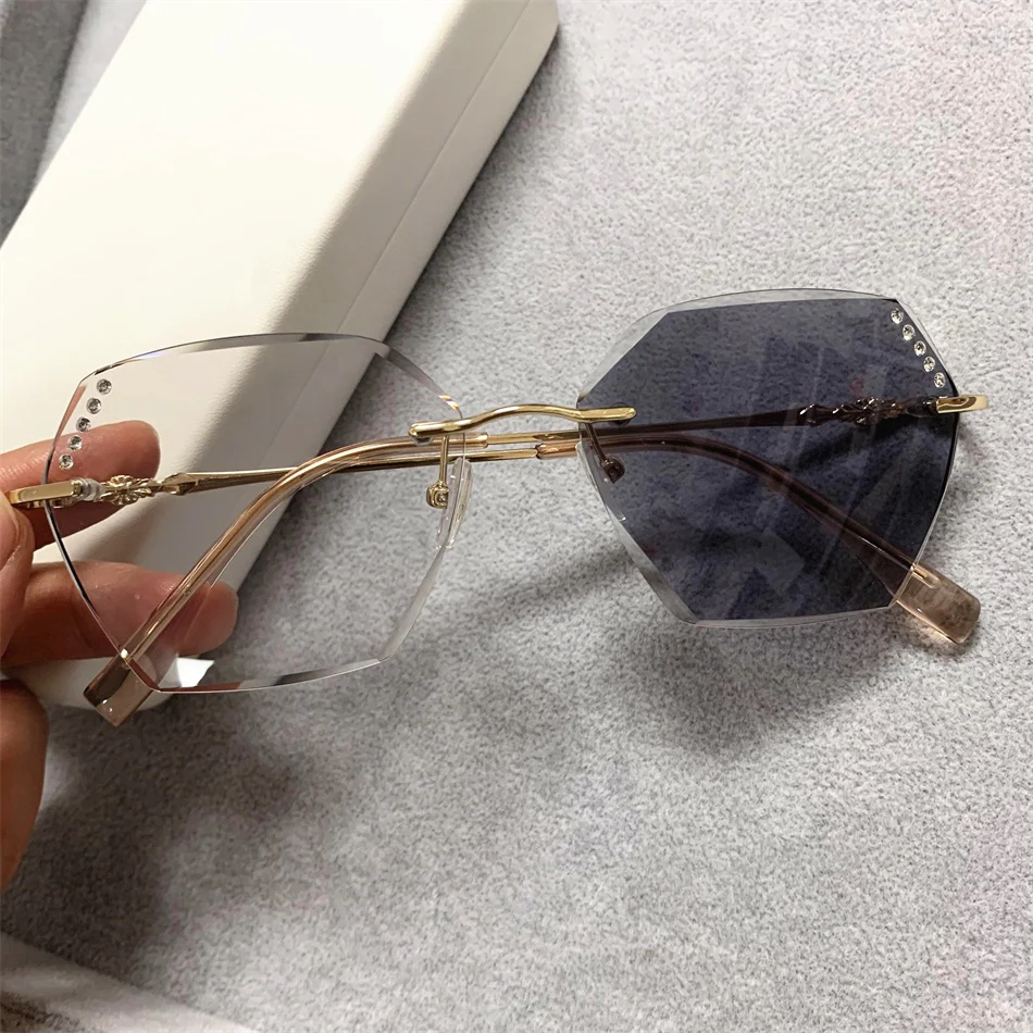 Rimless Anti Blue Light Photochromic Lenses Transition Glasses - Image 5