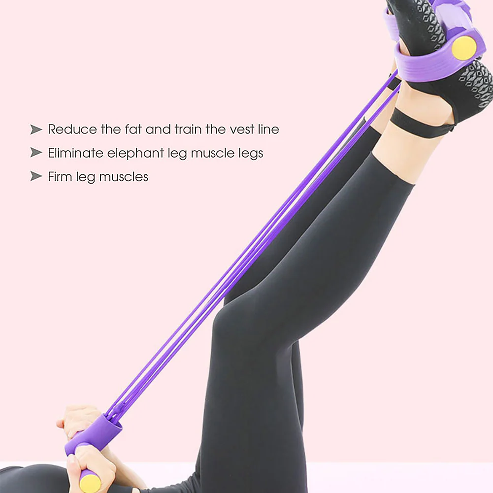 Rope Gym Workout Sport 4 Tube Pedal Ankle Pull - Image 5
