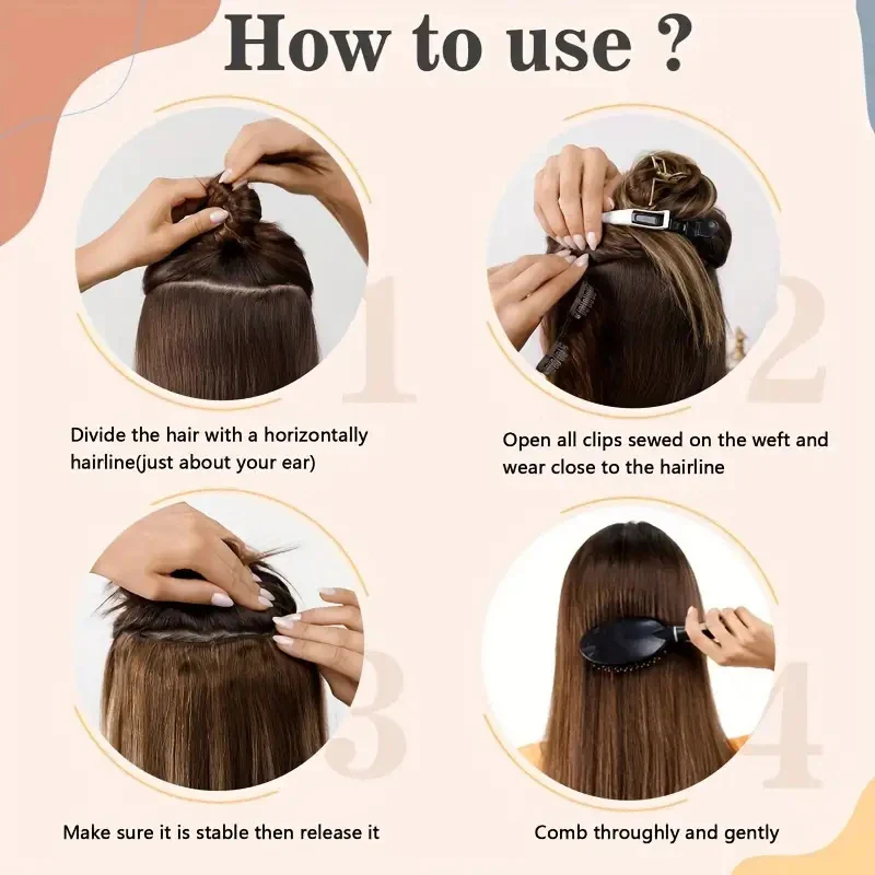 Soft Natural Straight Clip in Hair Extensions - Image 3