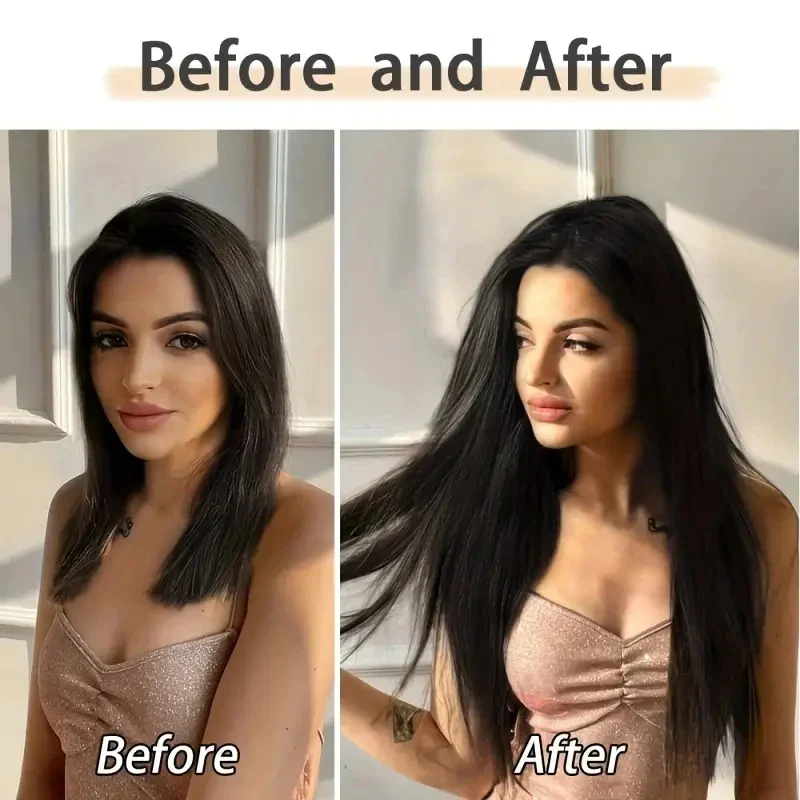 Soft Natural Straight Clip in Hair Extensions - Image 6