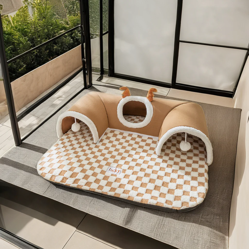 Soft Warm Cushion Indoor Cat Playing Tunnel Bed - Image 3