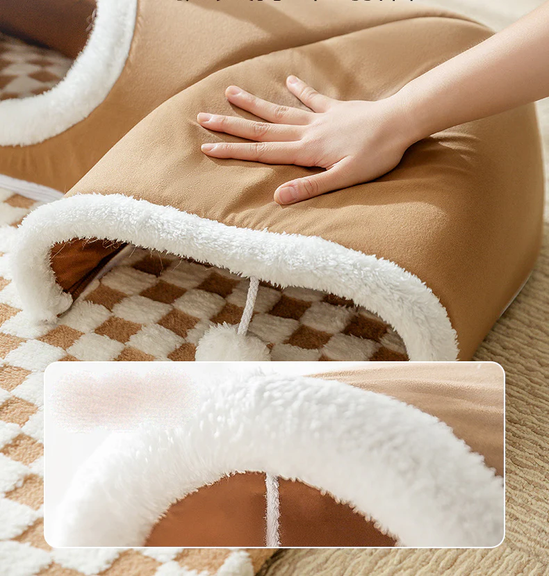 Soft Warm Cushion Indoor Cat Playing Tunnel Bed - Image 4