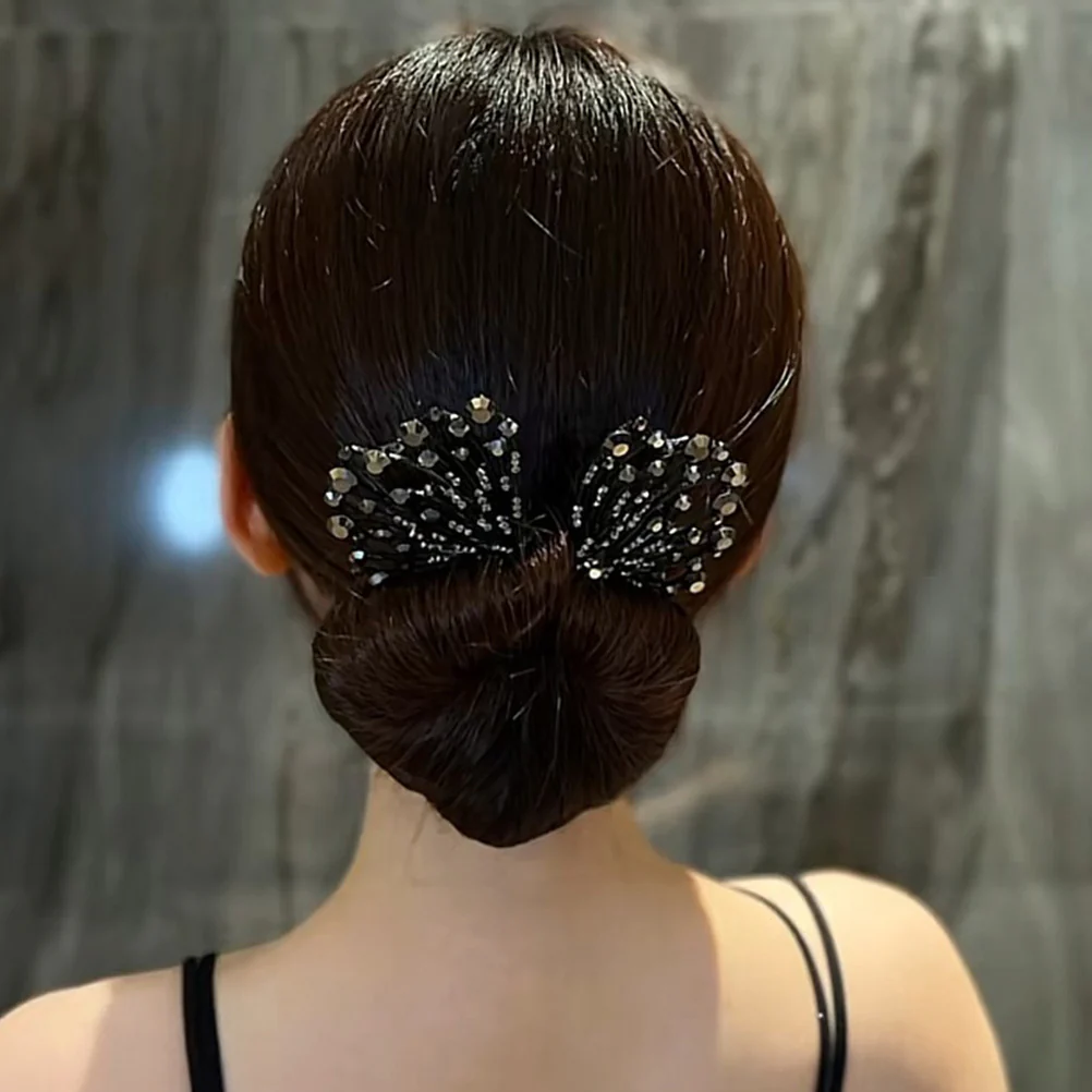 Tail Rhinestone Flower Hair Bun Shaper - Image 6