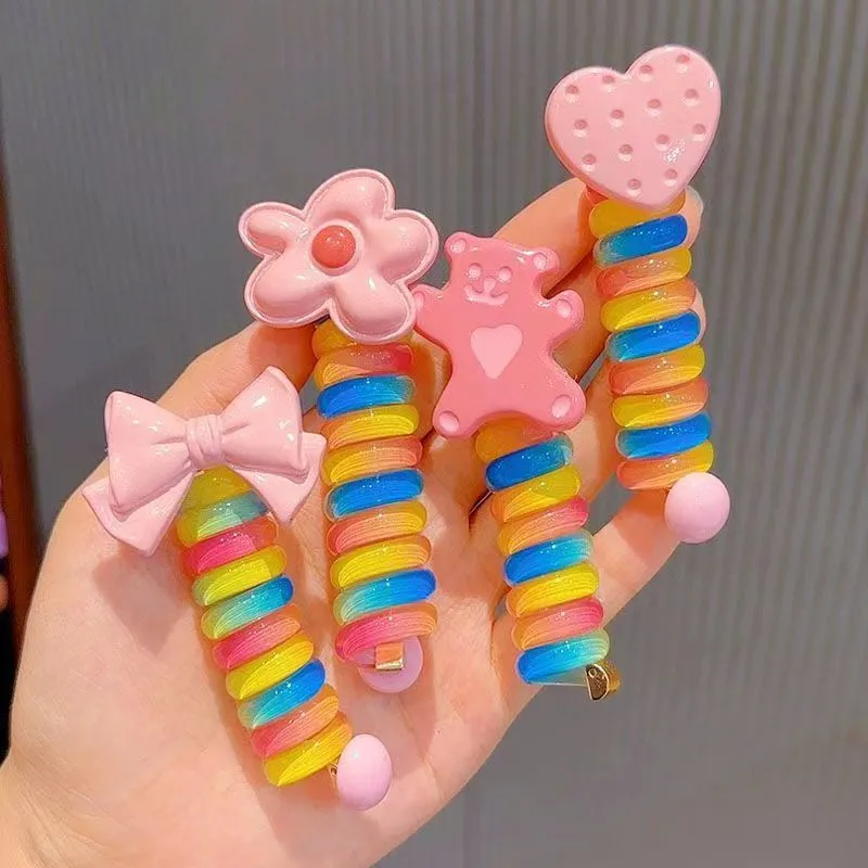2pcs Telephone Wire Hair Rope For Girl - Image 8