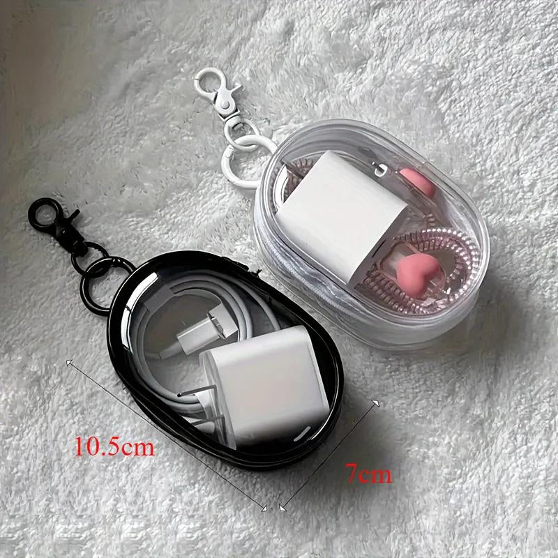 Transparent Travel Cable Organizer Bag With Key Chain - Image 6