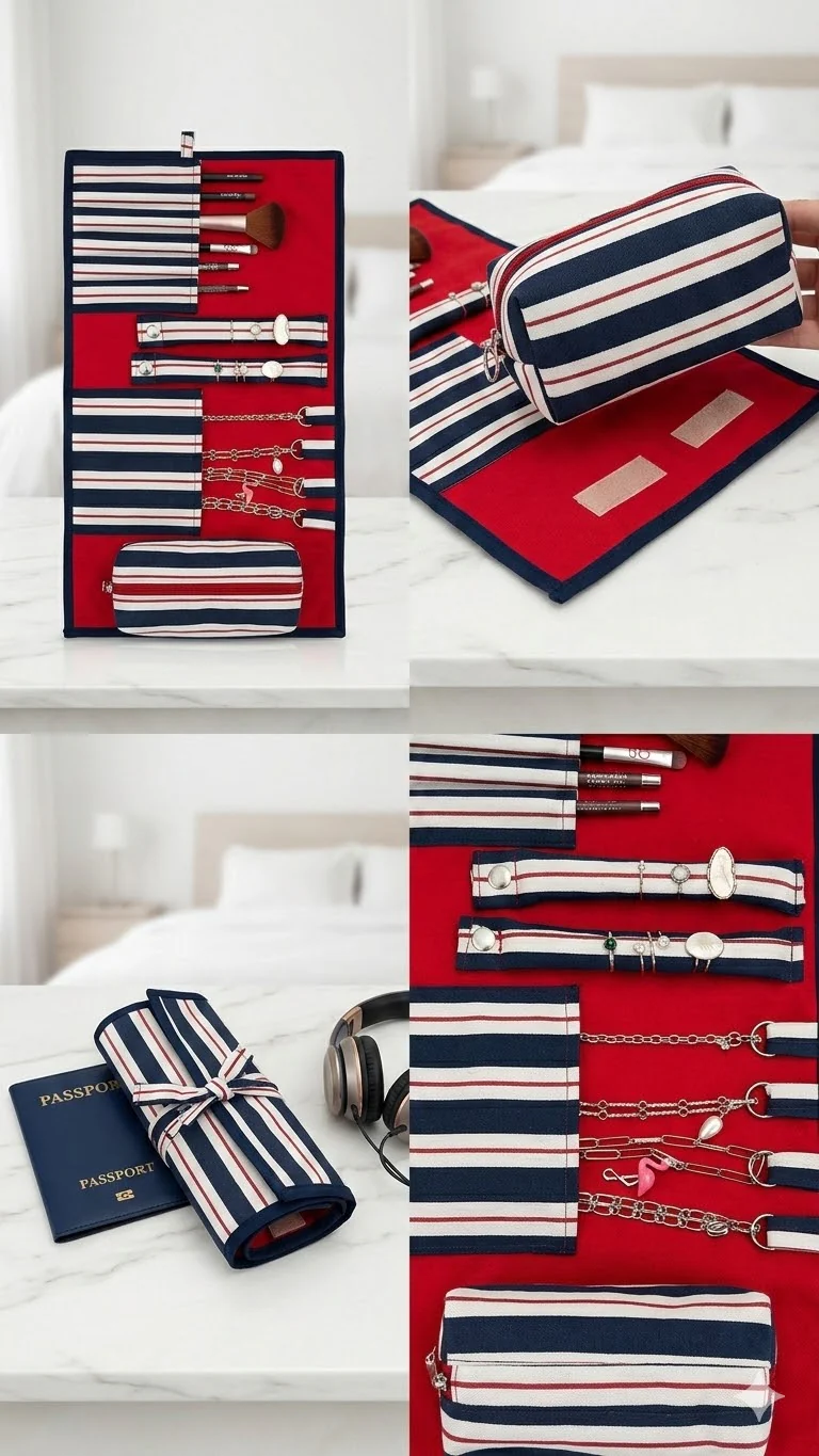 Travel Jewelry & Makeup Organizer Roll