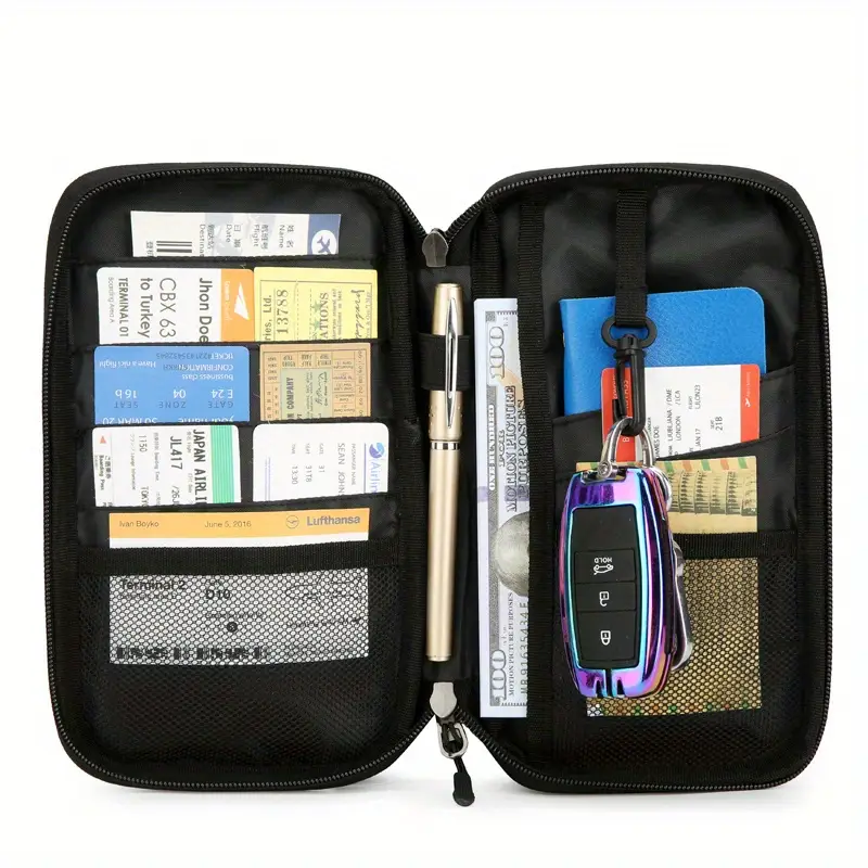Unisex Multi-Functional family Passport Holder, with Adjustable Shoulder Strap - Image 4