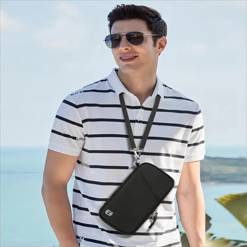 Unisex Multi-Functional family Passport Holder, with Adjustable Shoulder Strap - Image 5