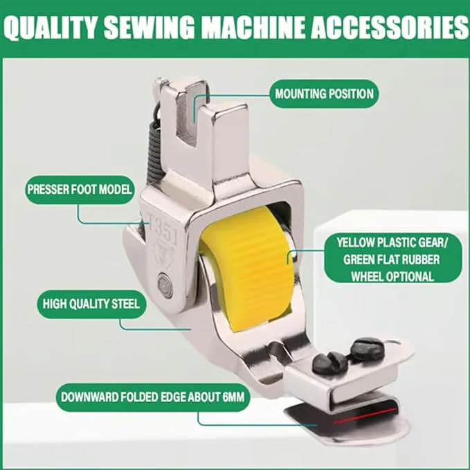 Versatile Adjustable Rolled Hemmer Presser Foot - Image 2