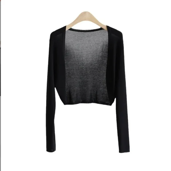 Women's thin ice silk Coat shawl air-conditioned shirt with slip skirt - Image 4