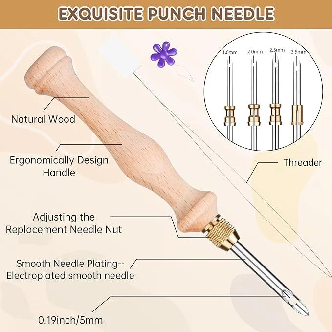 Wooden Handle Embroidery Pen Punch Needle - Image 6