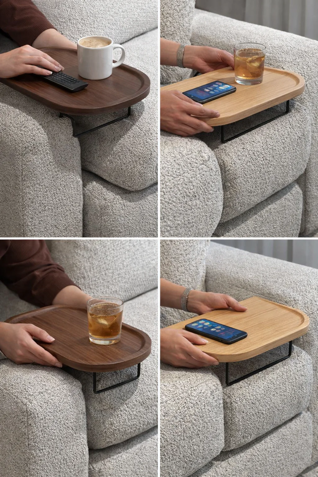 Wooden Sofa Armrest Tray