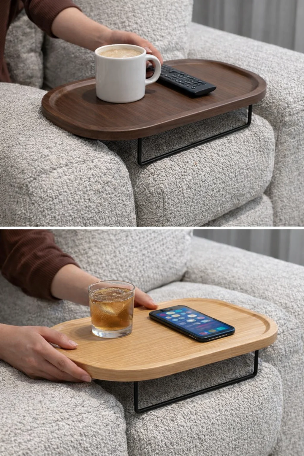 Wooden Sofa Armrest Tray - Image 2