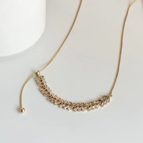 Zircon Wheat Pendant Necklace - Image 4